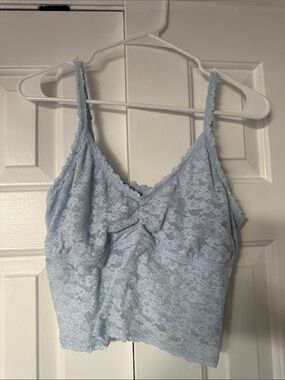 Aeirie Lace Bralette Cami top in Light Blue - built in bra